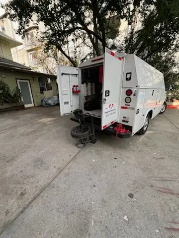 Magnet Plumbing service vehicle on-site for Slab Leak Repair in Bel Air